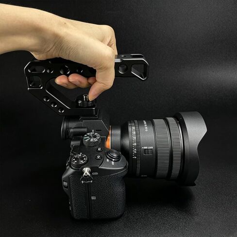 DSLR Camera Top Handle with Three Cold Shoe Mounts Aluminum Alloy Grip for LED Light Microphone Ergonomic Handle in Kuwait