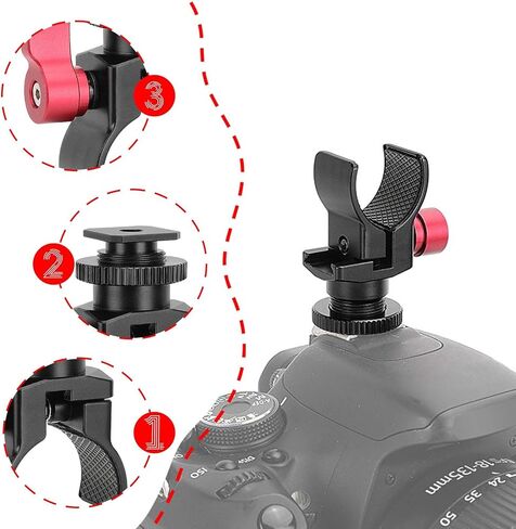 Hot Shoe Holder Mic Portable Compact Easy to Install in Saudi Arabia
