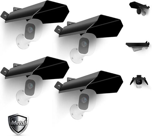 OOSSXX Universal Outdoor Security Camera Sun Rain Cover Shield Black 4Packs in Kuwait