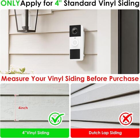 Vinyl Siding Mount for Tapo Doorbell Camera D210/D225, Adjustable Angle Doorbell Wedge Corner Mounting Bracket Kit, Doorbell Camera Mount Solve Siding Tilt Problem (4" Standard Vinyl Siding Only) in Saudi Arabia