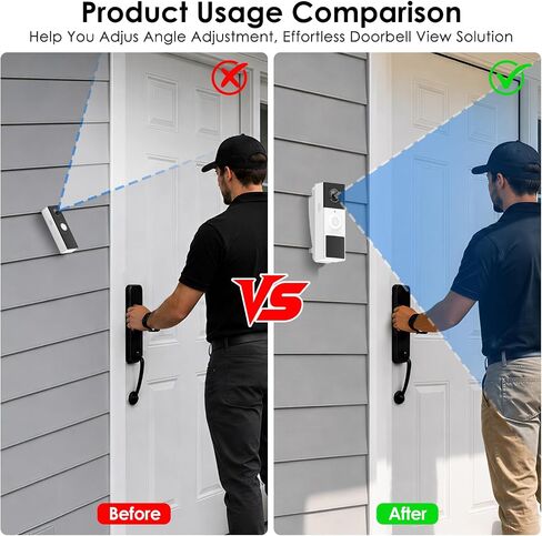 Vinyl Siding Mount for Tapo Doorbell Camera D210/D225, Adjustable Angle Doorbell Wedge Corner Mounting Bracket Kit, Doorbell Camera Mount Solve Siding Tilt Problem (4" Standard Vinyl Siding Only) in Saudi Arabia