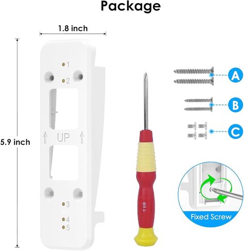 Vinyl Siding Mount for Tapo Doorbell Camera D210/D225, Adjustable Angle Doorbell Wedge Corner Mounting Bracket Kit, Doorbell Camera Mount Solve Siding Tilt Problem (4" Standard Vinyl Siding Only) in Saudi Arabia