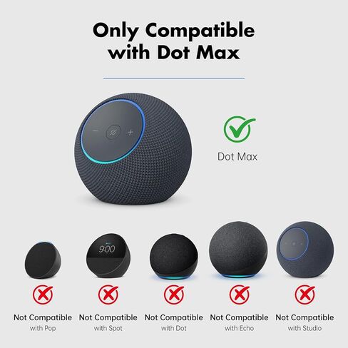 XLTTYWL® Stand & Wall Mount with Cable Hider for Dot Max 6th Gen Black | Fits Dot Max 6th Gen 2025, Wall & Desk Use, Built-In Cable Winder, Anti-Scratch ABS, Perfect For Kitchen & Bathroom in Saudi Arabia