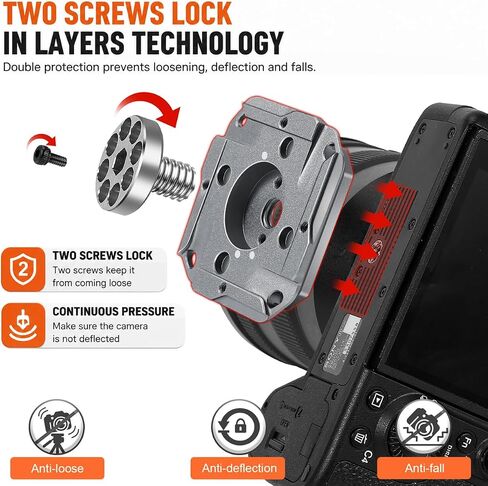 EQ38 Camera Quick Release Kit for Neck/Shoulder Strap, Anti-Deflection Anti-Loose,Camera Strap Quick Release kit, Included Plate and Base in Saudi Arabia