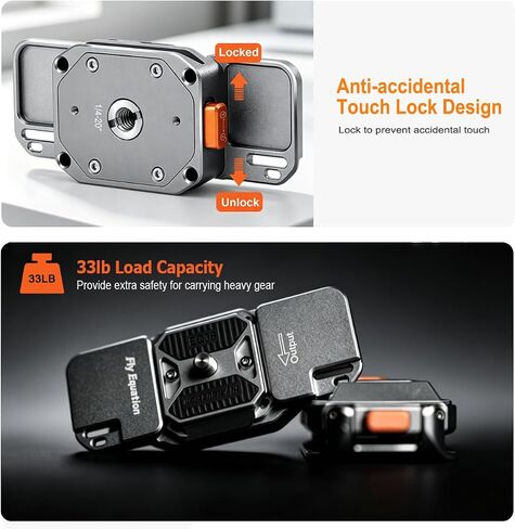 EQ38 Camera Quick Release Kit for Neck/Shoulder Strap, Anti-Deflection Anti-Loose,Camera Strap Quick Release kit, Included Plate and Base in Saudi Arabia