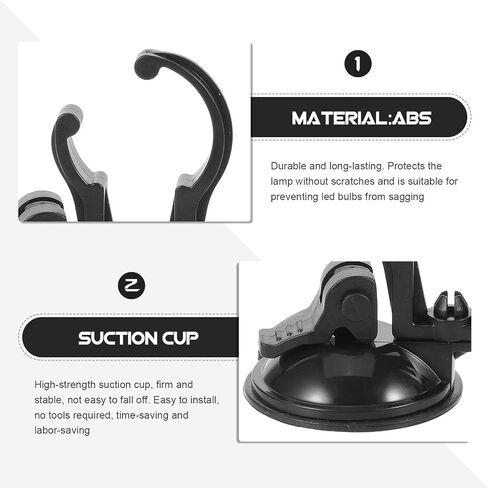 2pcs Aquarium Suction Cup Lamp Clip Brackets for Fish Tanks Black Abs in Kuwait