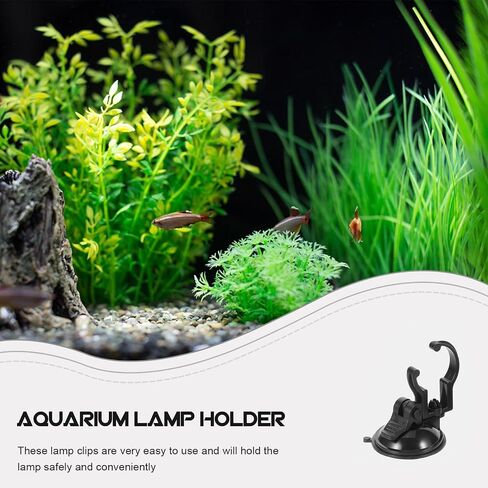 2pcs Aquarium Suction Cup Lamp Clip Brackets for Fish Tanks Black Abs in Kuwait