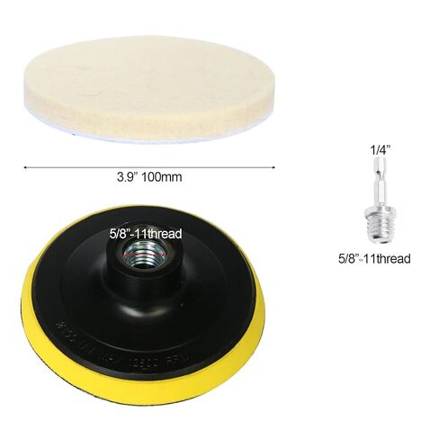 4 Inch Wool Felt Polishing Pad Buffing Wheel Kit for Drill,Fine Polishing of Metal Glass Stone (7) in Saudi Arabia