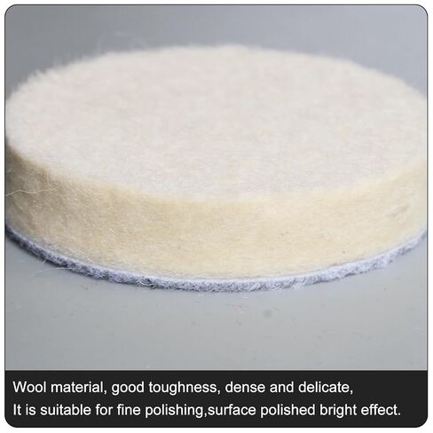 4 Inch Wool Felt Polishing Pad Buffing Wheel Kit for Drill,Fine Polishing of Metal Glass Stone (7) in Saudi Arabia