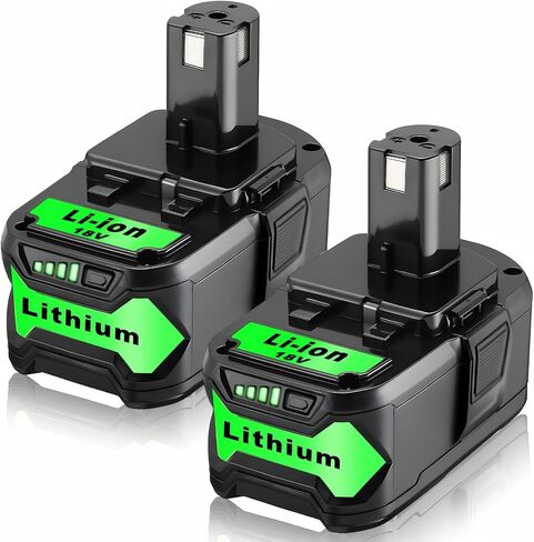 Upgrade 2 Pack 90000mWh High Capacity Replacement for Ryobi 18V Battery P108 P104 P105 P102 P103 P122 P109 Li-ION Compatible with Ryobi 18V ONE+ System Cordless Power Tools and Charger in Saudi Arabia