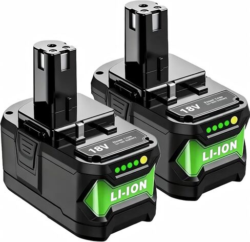 Upgrade 2 Pack 90000mWh High Capacity Replacement for Ryobi 18V Battery P108 P104 P105 P102 P103 P122 P109 Li-ION Compatible with Ryobi 18V ONE+ System Cordless Power Tools and Charger in Saudi Arabia
