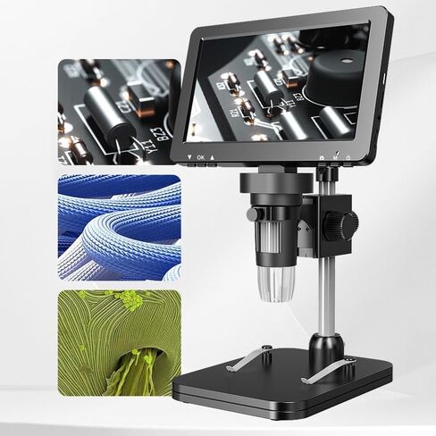 Digital Microscope 1200X 1080P Microscope with Precise Focusing Video Camera for Repairing in Kuwait