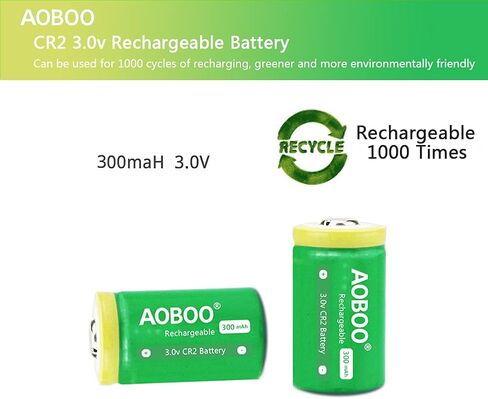 Cr2 3V Rechargeable Batteries 4pcs 300mah, Compatible with Switching Robots, Rangefinders, Door Sensors, Film Cameras in Saudi Arabia