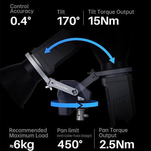 FALCAM Video Light Bracket for Bowens Mount, Automatic Studio Light Holder with Remote Control Compatible with Aputure Godox Nanlite GVM, Intelligent Move LightGo Led Photography Light Brackets in Saudi Arabia
