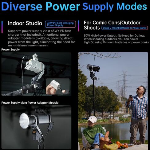 FALCAM Video Light Bracket for Bowens Mount, Automatic Studio Light Holder with Remote Control Compatible with Aputure Godox Nanlite GVM, Intelligent Move LightGo Led Photography Light Brackets in Saudi Arabia