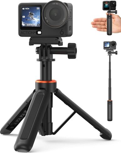 14.5" Mini Camera Tripod & Selfie Stick for DJI Osmo Pocket 4/3, GoPro Hero 13/12/11/10/9, DJI Action 6/5 Pro/4, Portable Travel Stand/Extension Rod/Vlogging Handle Grip/Accessory for Video Recording in Saudi Arabia