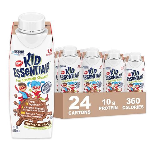 BOOST Kid Essentials 1.5kcal Balanced Nutritional Drink for Kids, with Additional Calories and Nutrients, Vanilla Vortex, 8 fl oz (Pack of 24) in Kuwait