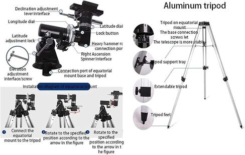 Portable 90° Erecting Prism Telescope for Beginners, 80mm Aperture, 900mm Focal Length Refractor Telescope with Tripod (Package 6) in Saudi Arabia