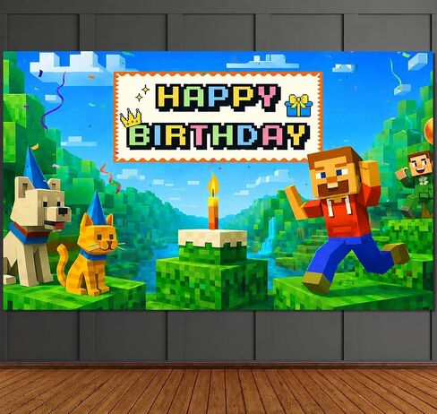 Video Game Birthday Decorations Happy Birthday Banner for Boys 6x4ft Gaming Backdrop Gaming Birthday Party Decorations Video Game Backdrop for Kids Game Boys Birthday Party Decorations in Kuwait