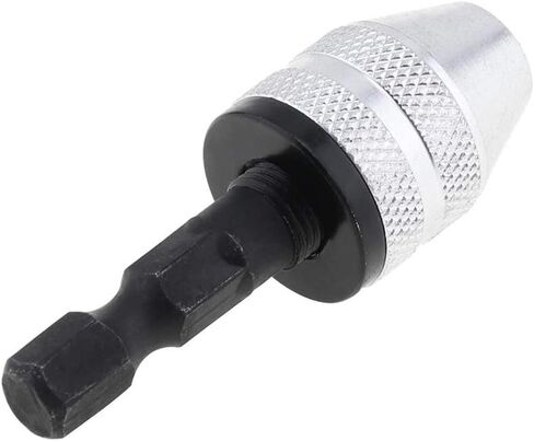 4pcs Keyless Drill Chuck Kits, 1/4, 1/8, 1/16 Inch Hex and Round Shanks, Electric Drill Converter Quick Change Impact Dril-l Chuck Adapter for Tool Attachment(COLOR:Black, Silver) in Saudi Arabia