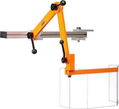 ATS MG-3-SK1 Interlocked Milling Guard, Ram Mount Shield for Bridgeport | OSHA compliant shield w/ safety switch. Aluminum arm, steel handles, 9" tall Lexan panel. Front arm swings 180°. Made in USA. in Kuwait