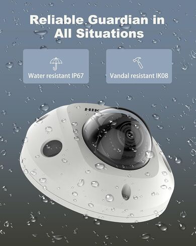 DS-2CD2543G2-IS 4MP Hik AcuSense Mini Dome Camera, IP Cameras with WDR, Built-in Mic, PoE/Ethernet Port, IP67 Rating,2.8mm Lens, International Version,Compatible Ⲏіk-Cᴏnnect/Hik NVR in Kuwait