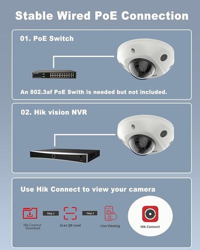 DS-2CD2543G2-IS 4MP Hik AcuSense Mini Dome Camera, IP Cameras with WDR, Built-in Mic, PoE/Ethernet Port, IP67 Rating,2.8mm Lens, International Version,Compatible Ⲏіk-Cᴏnnect/Hik NVR in Kuwait