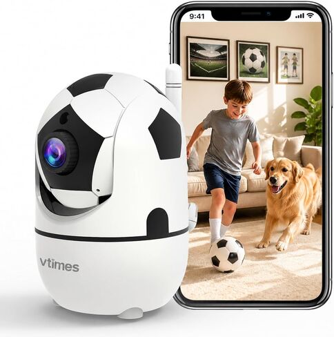 VTimes 1080P Pan/Tilt Indoor Camera, WiFi Cameras for Home Security | AI Human Dection, 2-Way Audio, Pet/Dog/Baby Camera with Phone App, Night Vision, 360° Angle of View, Share with Family in Saudi Arabia