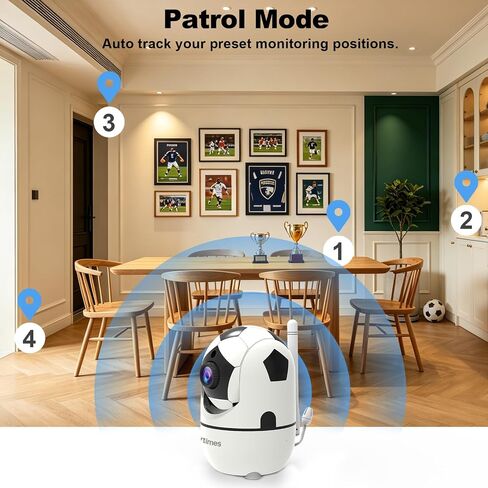 VTimes 1080P Pan/Tilt Indoor Camera, WiFi Cameras for Home Security | AI Human Dection, 2-Way Audio, Pet/Dog/Baby Camera with Phone App, Night Vision, 360° Angle of View, Share with Family in Saudi Arabia