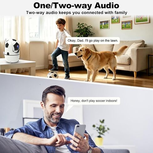 VTimes 1080P Pan/Tilt Indoor Camera, WiFi Cameras for Home Security | AI Human Dection, 2-Way Audio, Pet/Dog/Baby Camera with Phone App, Night Vision, 360° Angle of View, Share with Family in Saudi Arabia