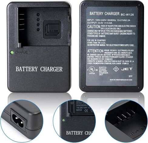 BC-W126 Battery Charger for NP-W126 NP-W126S Battery | Compatible with Fujifilm X-A3, X-A5, X-A10, X-T10, X-T20, X-T30, X-T200, X-T100 Camera in Saudi Arabia