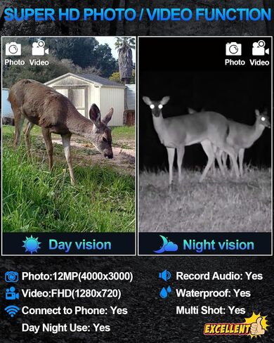 WiFi Night Vision Monocular Support Smartphone iOS/Android Night Watching HD in Full Darkness Clearly Infrared Camera Telescope 12MP Photo Video 5X Digital Zoom Night Vision Binocular in Saudi Arabia