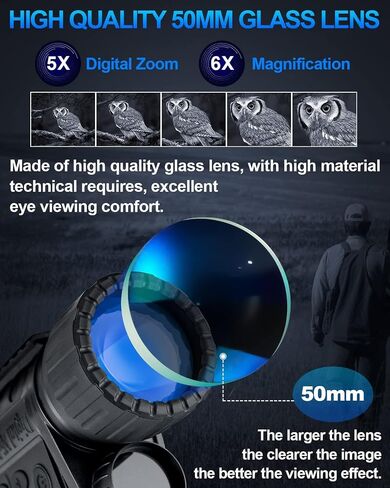 WiFi Night Vision Monocular Support Smartphone iOS/Android Night Watching HD in Full Darkness Clearly Infrared Camera Telescope 12MP Photo Video 5X Digital Zoom Night Vision Binocular in Saudi Arabia