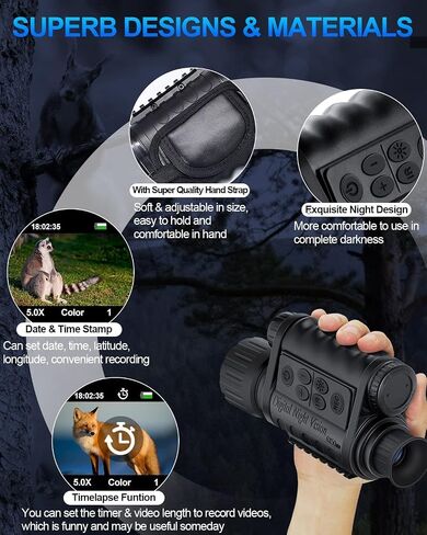 WiFi Night Vision Monocular Support Smartphone iOS/Android Night Watching HD in Full Darkness Clearly Infrared Camera Telescope 12MP Photo Video 5X Digital Zoom Night Vision Binocular in Saudi Arabia