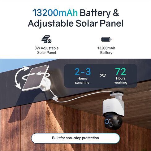4K Solar Security Cameras Wireless Outdoor, AOV Dual View 360° Pan & Tilt Cameras for Home Security, 24/7 Surveillance, No Blind Spots, 2.4 GHz Wi-Fi, No Monthly Fee (2 Pack) in Saudi Arabia