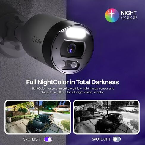Helix 2PK 5MP Outdoor IP Security PoE Camera, Human Detection, NDAA Compliant, IP Surveillance Bullet, 2-Way Audio, Support 256GB MicroSD, 98ft Night Color Vision, Deterrent, 2PK-HLX-IP5M-B102EW-AI in Saudi Arabia