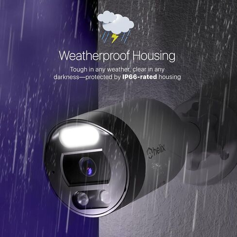 Helix 2PK 5MP Outdoor IP Security PoE Camera, Human Detection, NDAA Compliant, IP Surveillance Bullet, 2-Way Audio, Support 256GB MicroSD, 98ft Night Color Vision, Deterrent, 2PK-HLX-IP5M-B102EW-AI in Saudi Arabia