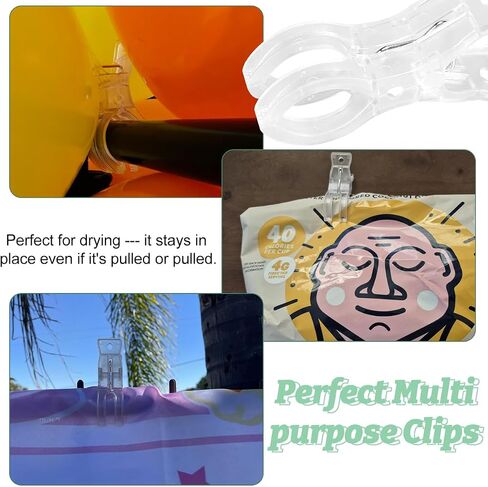 20 Pack Large Balloon Arch Clips, Clear Spring Clamps for Balloon Arch, 100 Pcs Long Balloons and 3.5 Inch Spring Clamps for Backdrop, Birthday Decoration Photography Studios in Saudi Arabia
