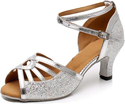 Girls Womens Latin Salsa Dance Shoes Glitter Comfortable Wedding Evening Sandals in Saudi Arabia
