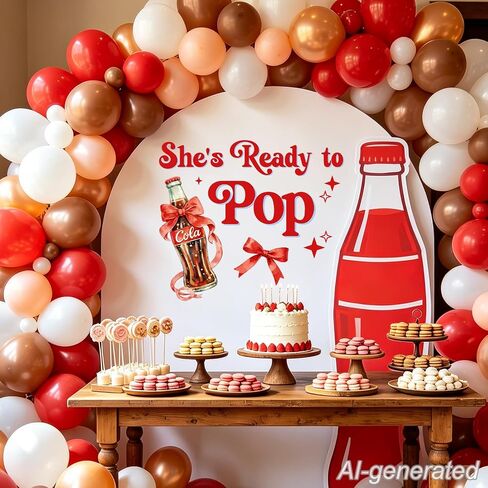 She's Ready to Pop Decal, Shes Ready to Pop Baby Shower Decorations | Shes Ready to Pop Balloon Arch, Shes Ready to Pop Baby Shower, Coca Cola Party Decorations in Kuwait