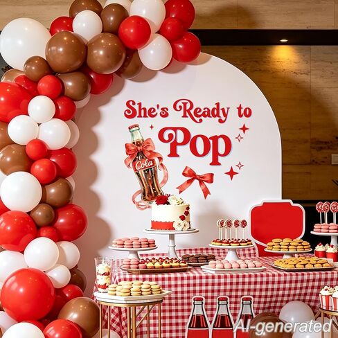 She's Ready to Pop Decal, Shes Ready to Pop Baby Shower Decorations | Shes Ready to Pop Balloon Arch, Shes Ready to Pop Baby Shower, Coca Cola Party Decorations in Kuwait
