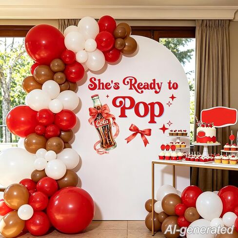 She's Ready to Pop Decal, Shes Ready to Pop Baby Shower Decorations | Shes Ready to Pop Balloon Arch, Shes Ready to Pop Baby Shower, Coca Cola Party Decorations in Kuwait