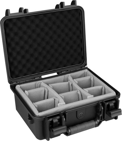 IP67 Waterproof Hard Case 11 Inch with Customizable EVA Padded Dividers, Lid Foam and Premium Shoulder Strap – Protective Case for Mirrorless Camera, Lens, Smaller Drones and Electronics in Saudi Arabia