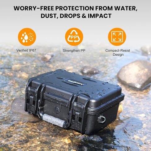 IP67 Waterproof Hard Case 11 Inch with Customizable EVA Padded Dividers, Lid Foam and Premium Shoulder Strap – Protective Case for Mirrorless Camera, Lens, Smaller Drones and Electronics in Saudi Arabia
