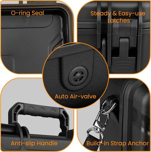 IP67 Waterproof Hard Case 11 Inch with Customizable EVA Padded Dividers, Lid Foam and Premium Shoulder Strap – Protective Case for Mirrorless Camera, Lens, Smaller Drones and Electronics in Saudi Arabia