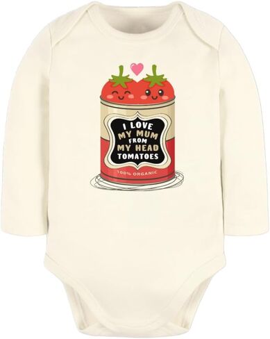 I Love My Mum from My Head Tomatoes Baby Bodysuit Cute Tomato Tshirt Funny Outfit for Kids in Kuwait