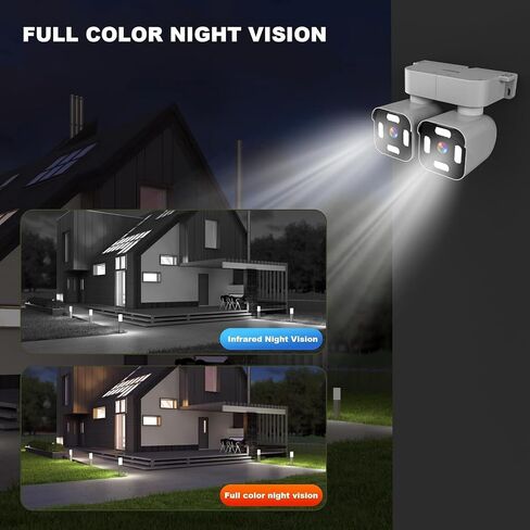 1 pc Indoor Outdoor Security Camera Dual-Lens HD Camera,6MP Video Surveillance Camera,PTZ,Two-Way Audio,AI Motion Detection Alerts,2.4 GHz,Supports Cloud Storage/TF Card (No Monthly Fee) in Kuwait