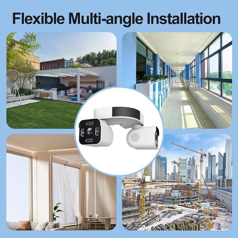 1 pc Indoor Outdoor Security Camera Dual-Lens HD Camera,6MP Video Surveillance Camera,PTZ,Two-Way Audio,AI Motion Detection Alerts,2.4 GHz,Supports Cloud Storage/TF Card (No Monthly Fee) in Kuwait