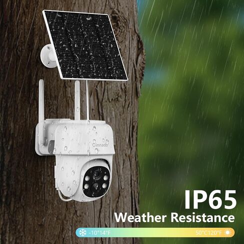 Cinnado 4G LTE Cellular Security Camera-No WiFi Outdoor Camera Wireless with 5W Solar Panel, 2K 360° Color Night Vision, PIR Motion, TF Card Storage, Works with Alexa, SIM Card Included, B6 4G 1P in Saudi Arabia