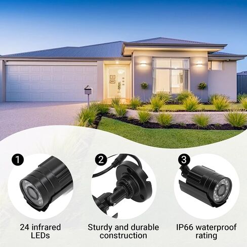 1080P HD TVI Security Camera, Analog CCTV Camera 4 in 1 Surveillance Camera 3.6mm Lens Infrared Night Vision Waterproofing for Outdoor Indoor (NTCS) in Saudi Arabia
